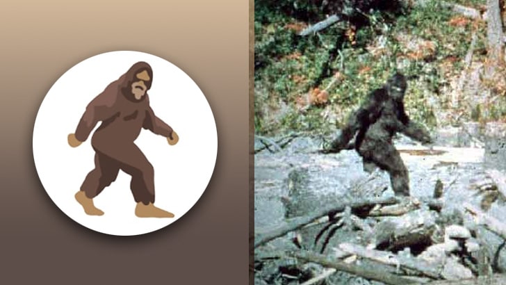 The proposed Bigfoot emoji compared to a still from a famous Bigfoot film.